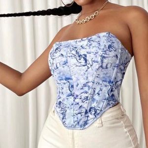 Baby blue corset crop top